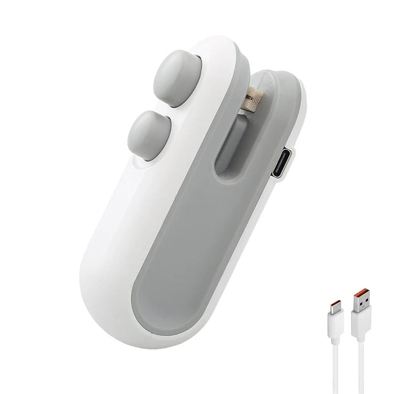 Mini Bag Sealer 2 in 1 Rechargeable Bag Sealer Heat Seal with Cutter and Magnet Bag Resealer Machine for Plastic Bags Snack Bags