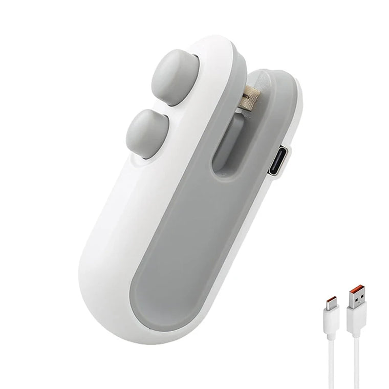 Mini Bag Sealer 2 in 1 Rechargeable Bag Sealer Heat Seal with Cutter and Magnet Bag Resealer Machine for Plastic Bags Snack Bags